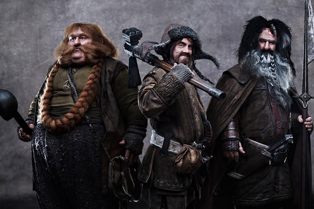 Stephen Hunter als Bombur, James Nesbitt als Bofur und William Kircher als Bifur