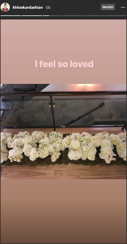 Khloe Kardashian posts an Instagram story of her Mother's Day gifts.