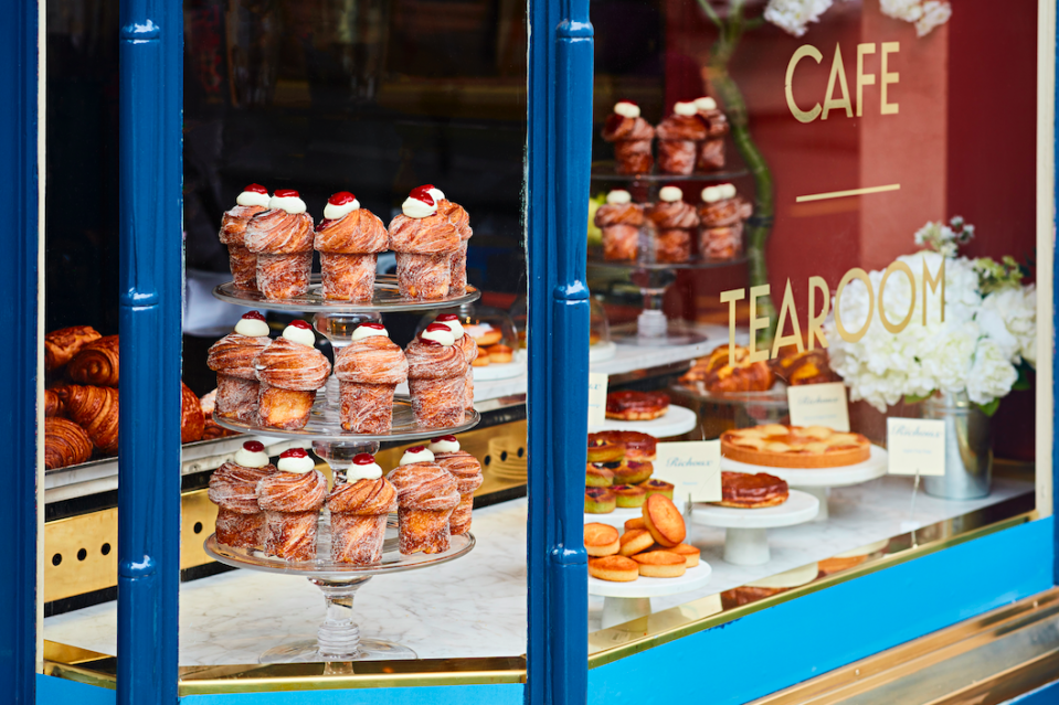 <p>After a gorgeous renovation, this 100-year-old restaurant recently reopened its doors on London’s iconic Piccadilly. Under the new stewardship of Jamie Butler and Lewis Spencer, the restaurant is staying faithful to its homage of Parisian brasseries as well as adding delightful new fancies to the menu, like Chef Jamie’s line up of Cruffins – a delicate, flaky cross between a muffin and a croissant – with flavours including passion fruit and banana creme, sea salt and caramelised white chocolate custard, and their signature vanilla bean and raspberry. Here, as with any self-respecting French restaurant, you should definitely bring your sweet tooth.</p><p><a href="https://www.richoux.co.uk/" rel="nofollow noopener" target="_blank" data-ylk="slk:Richoux;elm:context_link;itc:0;sec:content-canvas" class="link ">Richoux</a>, 172 Piccadilly, W1J 9EJ</p>