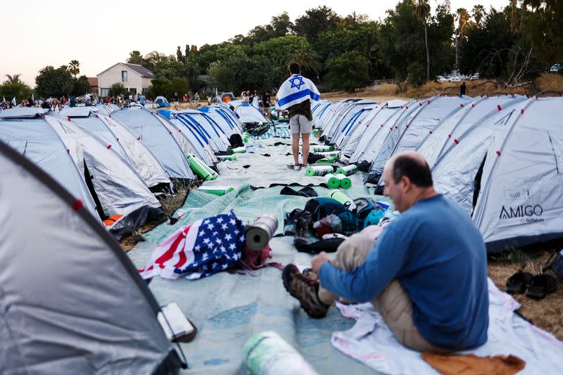 Demonstrators march from Tel Aviv to Jerusalem protesting against the Israeli government's judicial overhaul plans