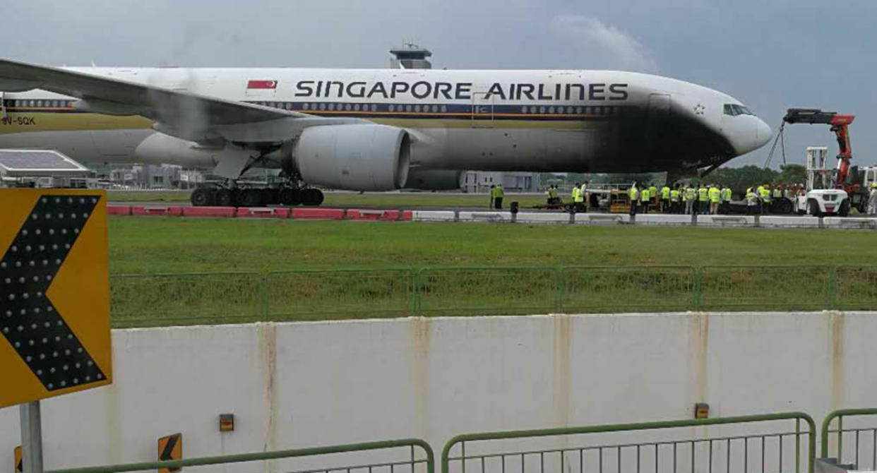 A photo from social media of the affected aircraft. (Photo: Facebook/Jeanie Tifinny Tara)