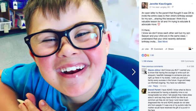 This mom’s open letter about her son with Down Syndrome being excluded by his classmates has gone so viral