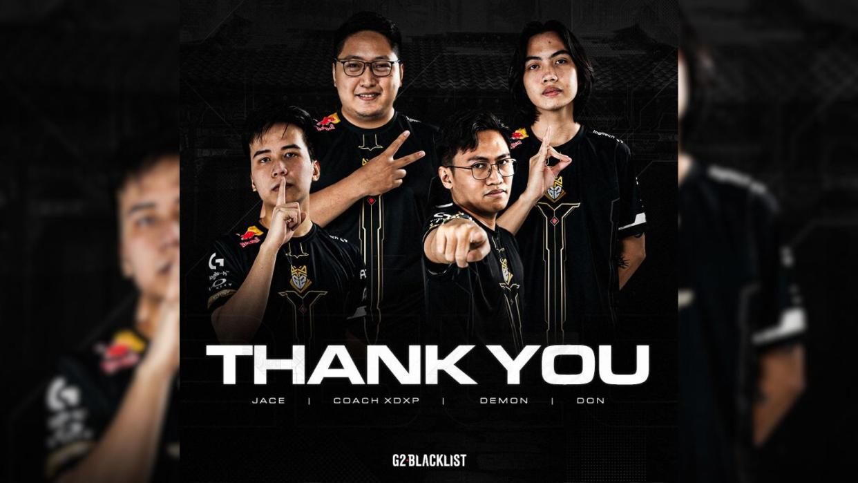 G2 Blacklist announced the departures of Jace, Demon, Don, and coach XDXP two months after the team failed to qualify for the Wild Rift League Asia. (Photo: G2 Blacklist)