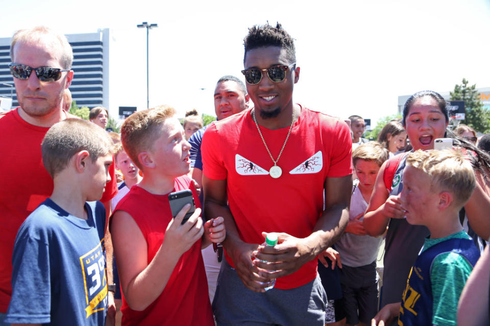 Donovan Mitchell wants to bask in the love of the people of Utah, especially if the grill situation is right and there’s a minimum of four great pool floats. (Getty)