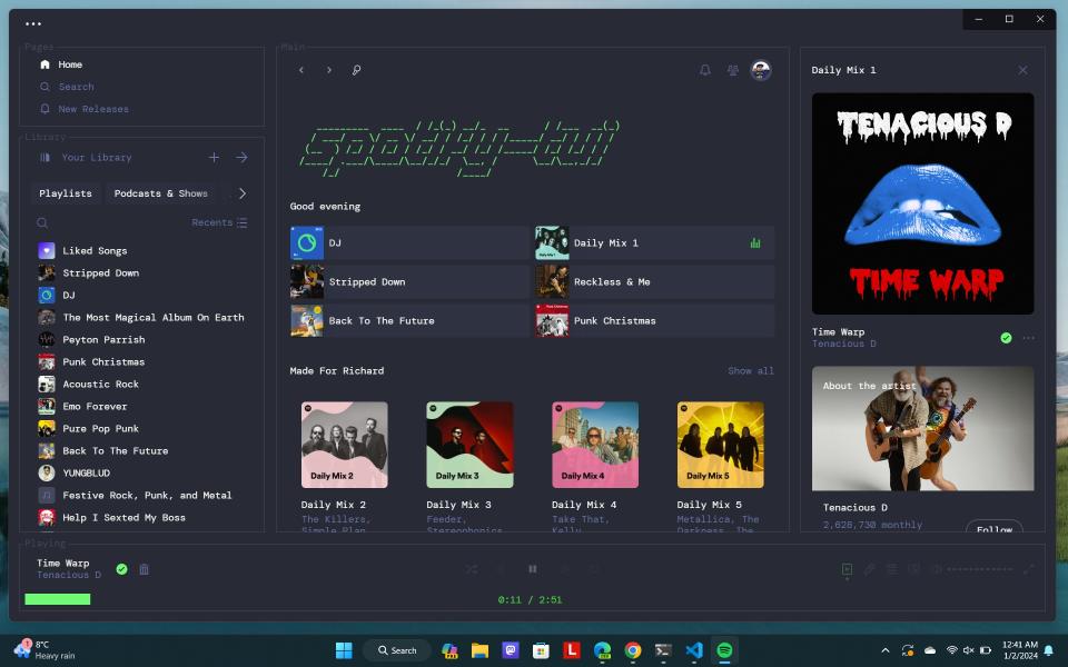 Text/TUI theme for Spotify