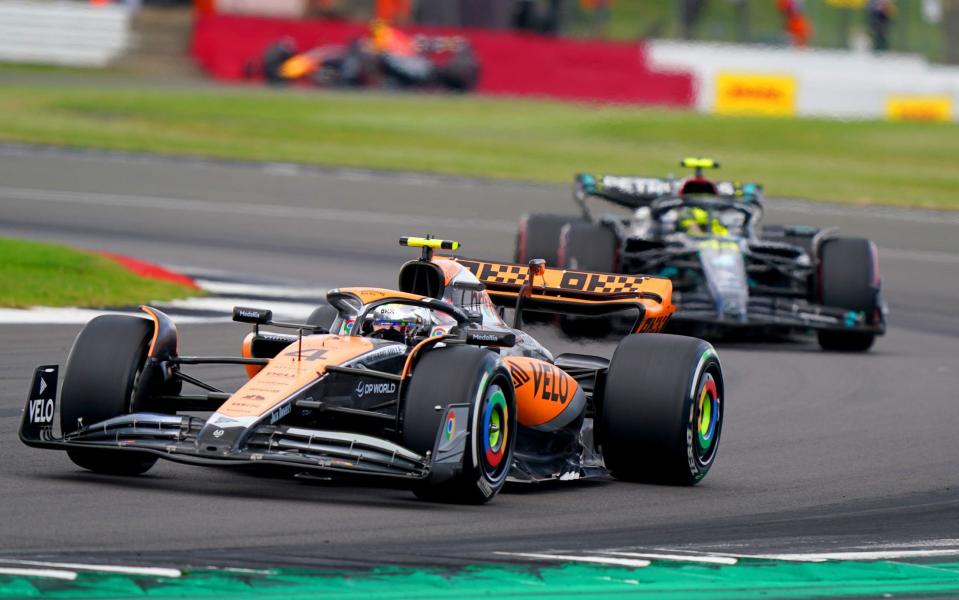 Lando Norris at British Grand Prix - Lando Norris holds off Lewis Hamilton for second as McLaren shine at British Grand Prix