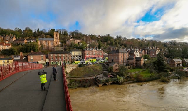 Flooding in Ironbridge, Shropshire