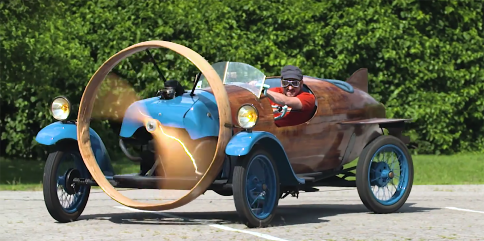 <p>The Helicron is a propeller-driven car built by a French company in the Thrities, with rear-wheel steering. No, it's not the most practical thing around, but it's pretty awesome to <a href="https://www.roadandtrack.com/car-culture/classic-cars/videos/a30821/helicron-propeller-car/" rel="nofollow noopener" target="_blank" data-ylk="slk:see move down the road;elm:context_link;itc:0;sec:content-canvas" class="link ">see move down the road</a>. </p>