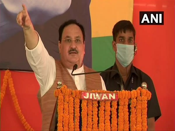 BJP national president J P Nadda addresses a rally in Bihar on Sunday. (Photo/ANI)