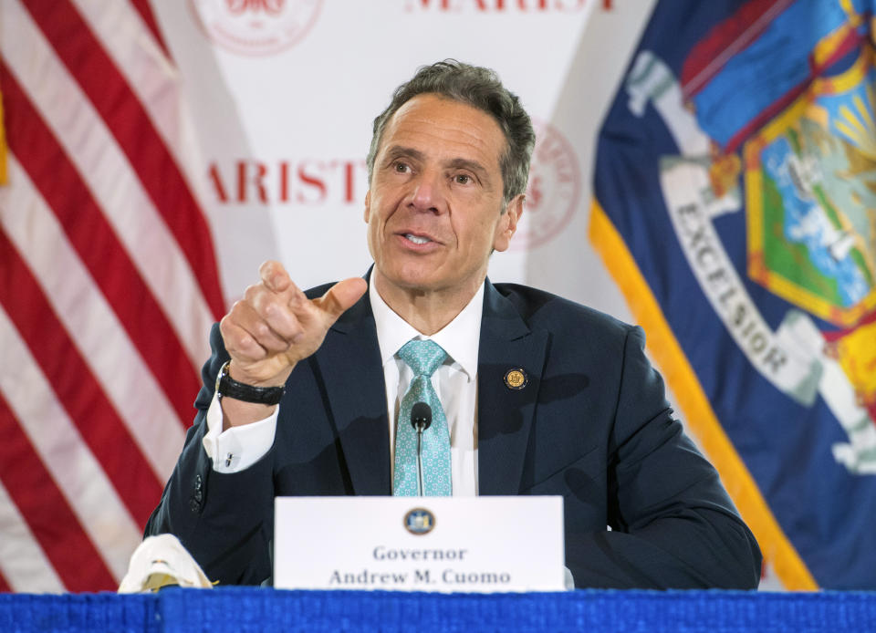 New York Gov. Andrew Cuomo said Sunday that sports in the state can reopen facilities. (Darren McGee/Office of Governor Andrew M. Cuomo via AP)