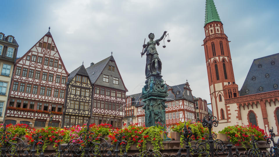 <p>The German city along the river Main is home to stunning architecture, historic sights, a bustling Old Town, and tons of atmosphere. Make sure to visit the town’s famous Sachsenhausen Cider Taverns to sip the area’s signature beverage. <br><em><a rel="nofollow noopener" href="https://www.skyscanner.net/transport/flights/lond/fran/180825/180827/?adultsv2=1&childrenv2=&cabinclass=economy&rtn=1&preferdirects=false&outboundaltsenabled=false&inboundaltsenabled=false&qp_prevProvider=ins_browse&qp_prevCurrency=GBP&priceSourceId=b3ms-UK1-4&qp_prevPrice=181#details/13554-1808250730--32090-0-11616-1808251005|11616-1808270800--32090-0-13554-1808270840" target="_blank" data-ylk="slk:Get a return flight with Luthansa Air from London for £196 via SkyScanner.;elm:context_link;itc:0;sec:content-canvas" class="link ">Get a return flight with <span>Luthansa Air from London for </span><span>£196 via SkyScanner.</span></a></em><br>[Photo: Getty] </p>