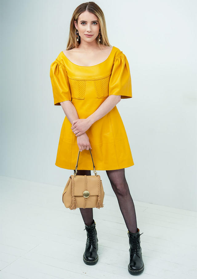 Yellow Leather Dress