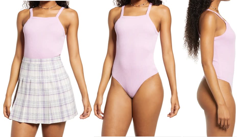 BP. Picot Trim Cotton Blend Rib Bodysuit - Nordstrom, $6 (originally $12)