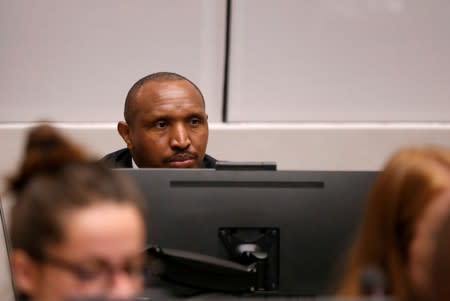 Congolese militia commander Bosco Ntaganda at his trial in The Hague