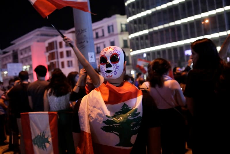 Demonstration following a broadcasted interview by Lebanese President Michel Aoun, during ongoing anti-government protests in Beirut