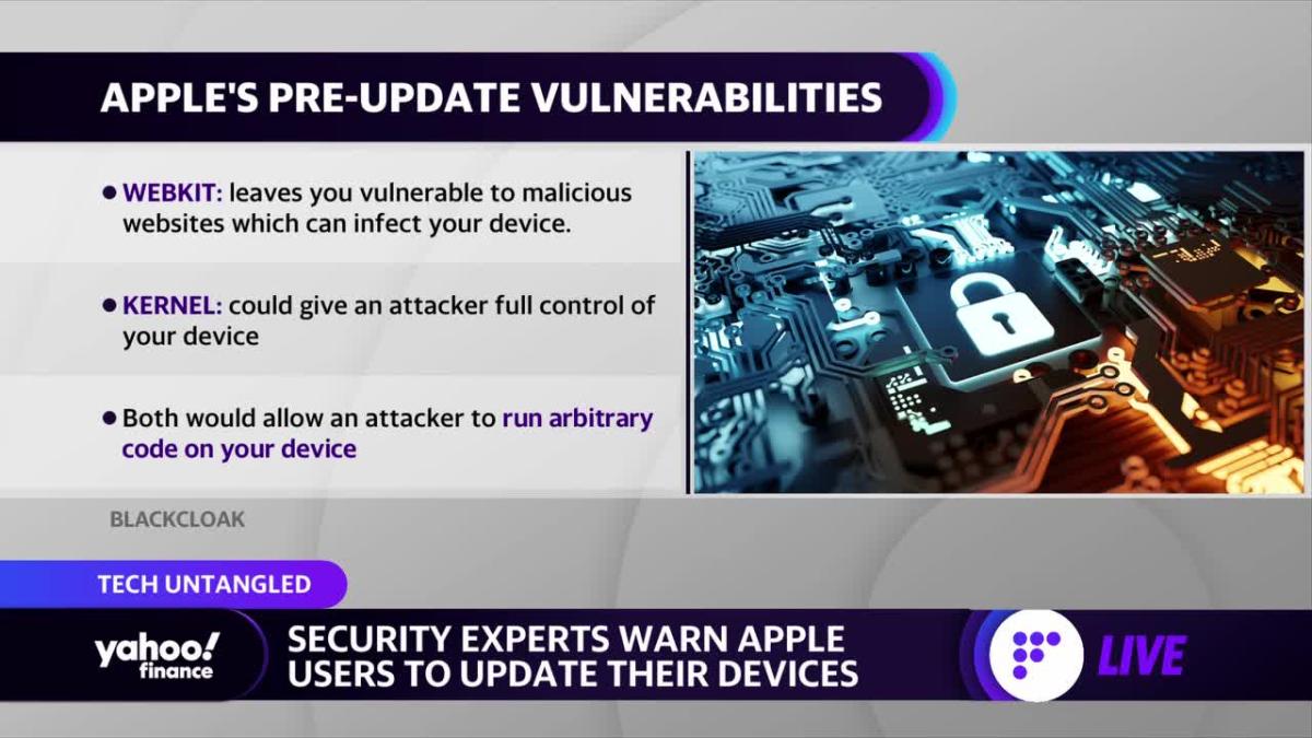 Apple security vulnerability 'Immediately update' your devices