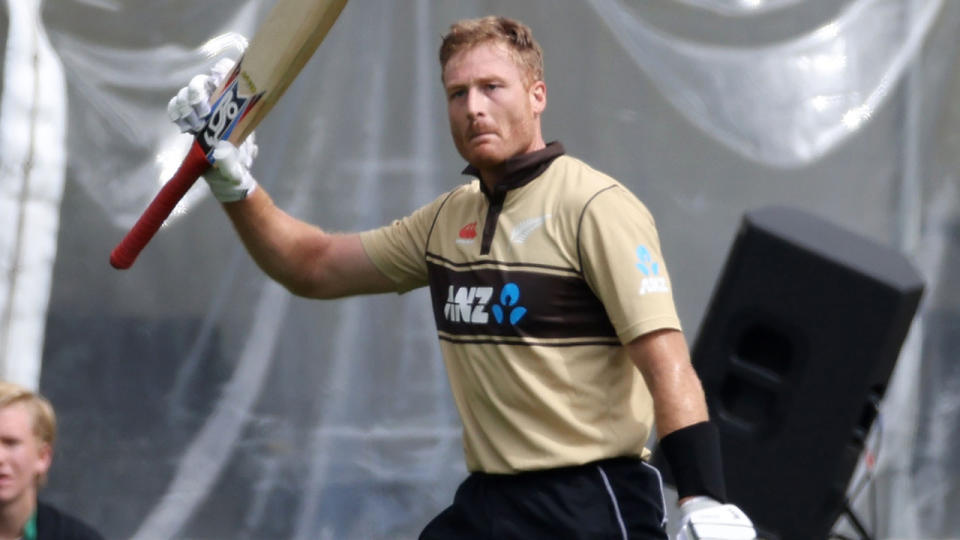 Martin Guptill, pictured here after being dismissed for 97 in the second T20 against Australia.