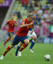 Spanish forward Fernando Torres runs for the ball during the Euro 2012 championships football match Spain vs Italy on June 10, 2012 at the Gdansk Arena. AFP PHOTO / GABRIEL BOUYSGABRIEL BOUYS/AFP/GettyImages