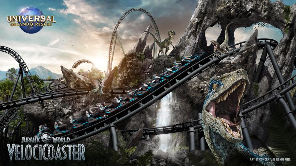 Universal Orlando announced a new “Jurassic World VelociCoaster” will be coming to its Islands of Adventure park in summer 2021.