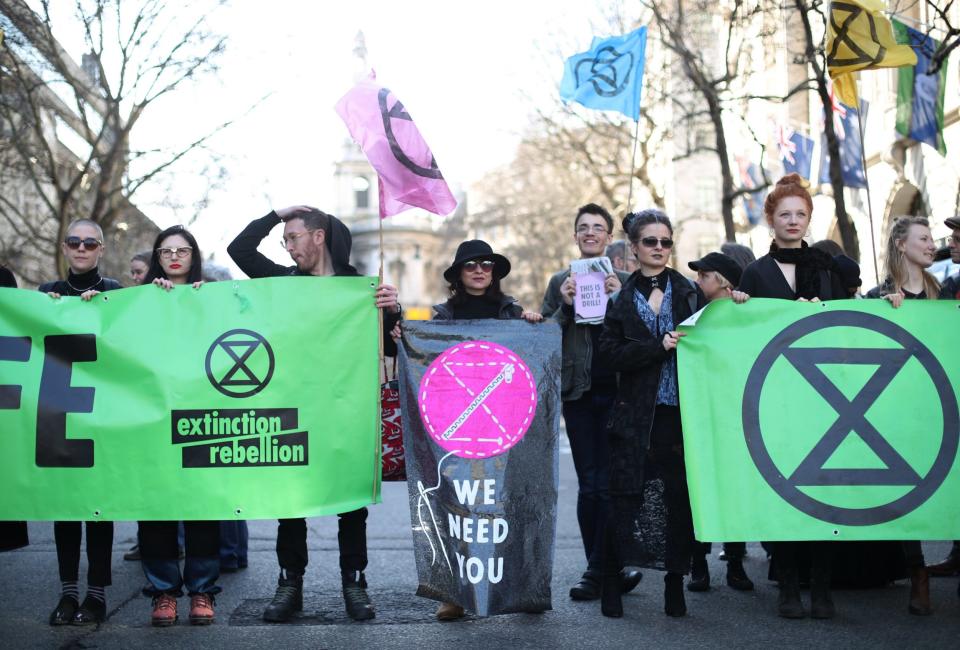 Protesters called on the fashion industry to use its influence to help to create a sustainable world (PA)