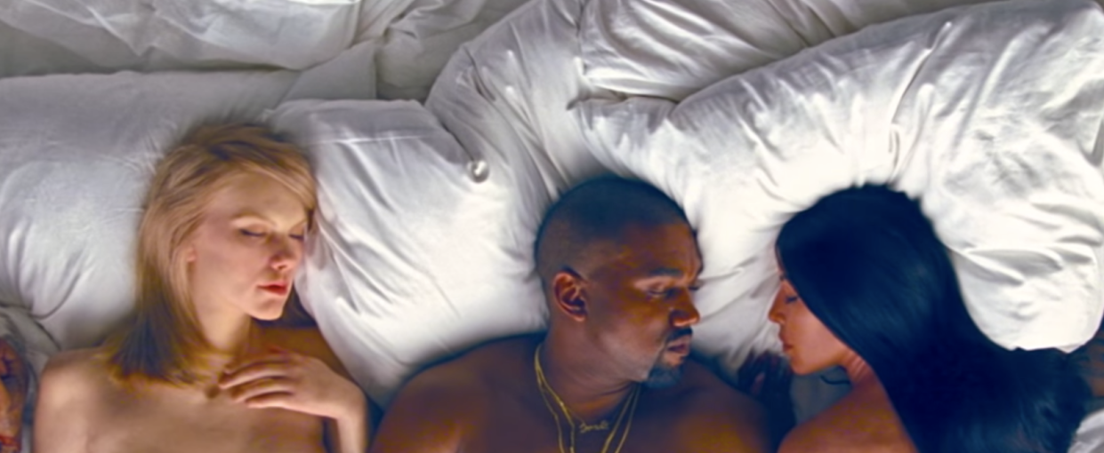 With the help of wax figures, Taylor Swift, Kim Kardashian and other celebrities star in Kanye West's "Famous" video. (Photo: YouTube)