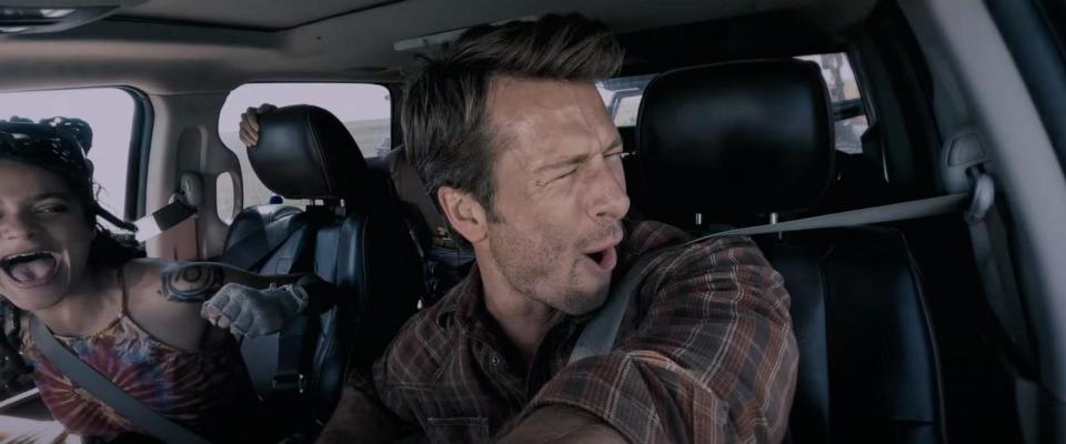 PHOTO: Glen Powell appear in this screengrab from the new trailer for 'Twisters.' (Universal Pictures)