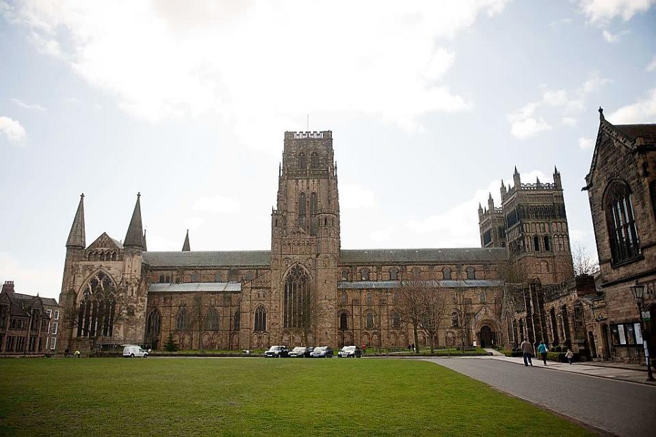 A general view of Durham Cathedral in Durham, England. The City of Durham was added to the World Heritage List by UNESCO in 1986 for its outstanding universal significance. Durham Cathedral and Durham Castle are among two of the finest examples of Norman architecture in Europe.