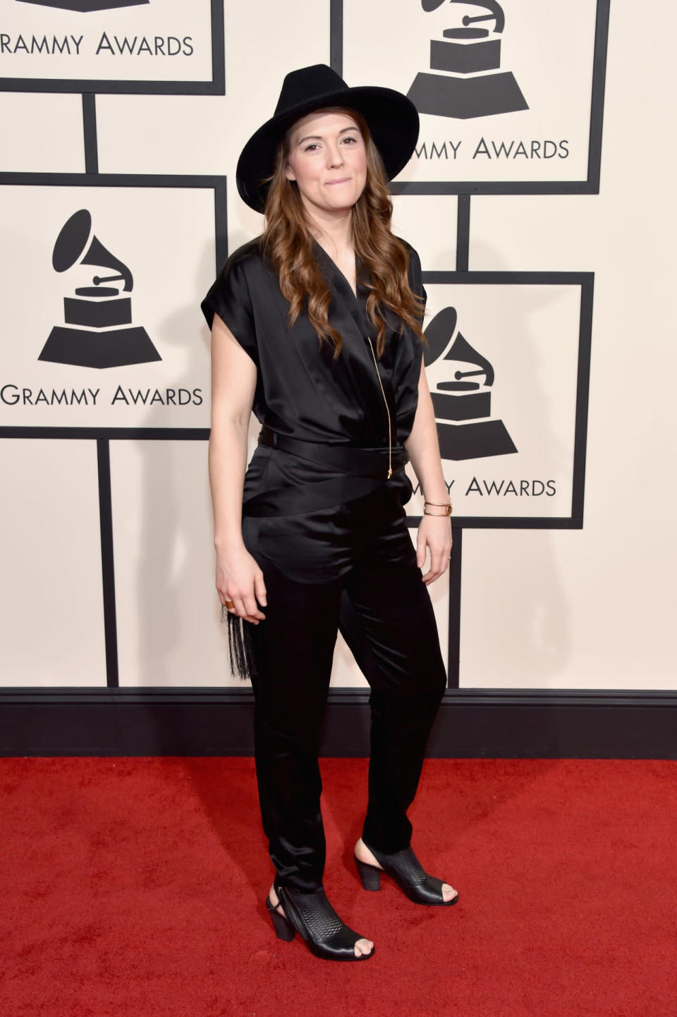 Worst: Brandi Carlile in a black jumpsuit at the 58th Grammy Awards at Staples Center in Los Angeles, California, on February 15, 2016.  