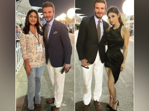 David Beckham with Mrunal Thakur and Mouni Roy (Image source: Instagram)