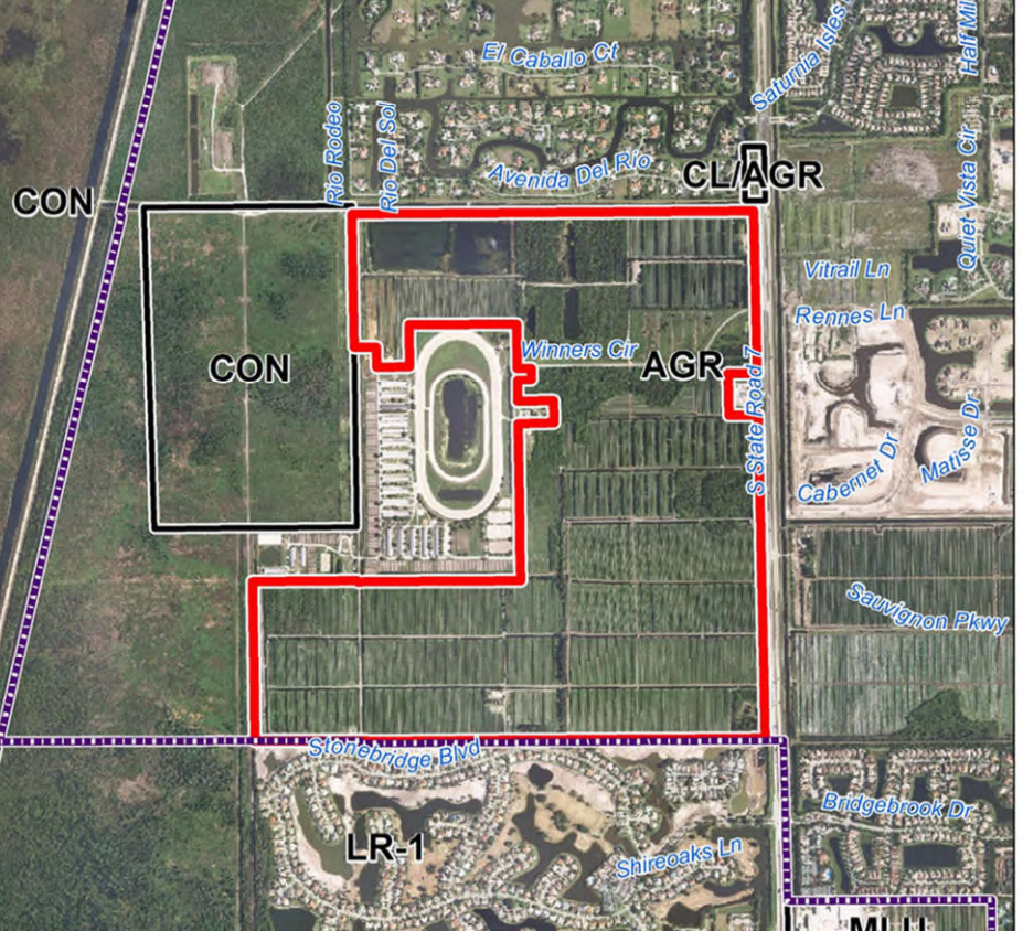 This map shows preserved land west of Boca Raton that would be developed if the county approved a land swap proposed by GL Homes