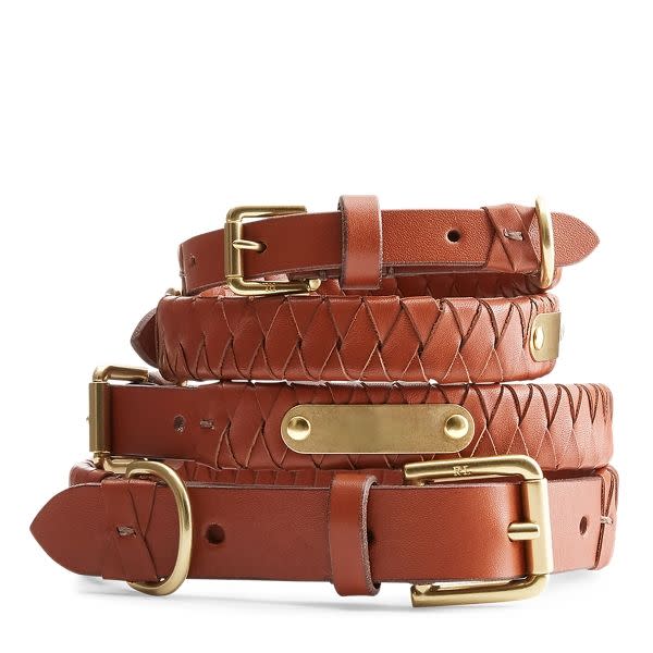 14) Sable Woven Leather Dog Collar