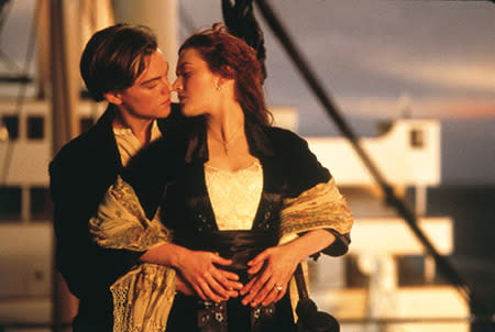 We first met these two as lovers Jack and Rose in 'Titanic.' Their on-screen chemistry was electric...despite the fact there was DEFINITELY room for one more on that door, Rose.