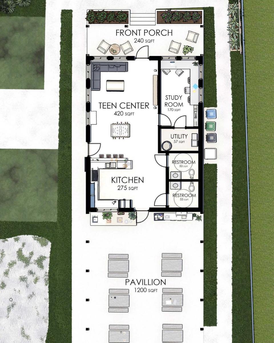 A rendering shows plans for the future space for the Lacey Family/Spring Hill Boys & Girls Club's teens, which will be named after longtime club director Althea Ross-Chavers.