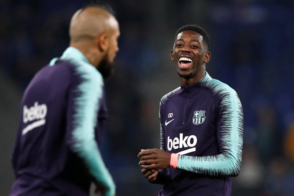 Soccer Football - La Liga Santander - Espanyol v FC Barcelona - RCDE Stadium, Barcelona, Spain - December 8, 2018   Barcelona's Ousmane Dembele before the match    REUTERS/Albert Gea