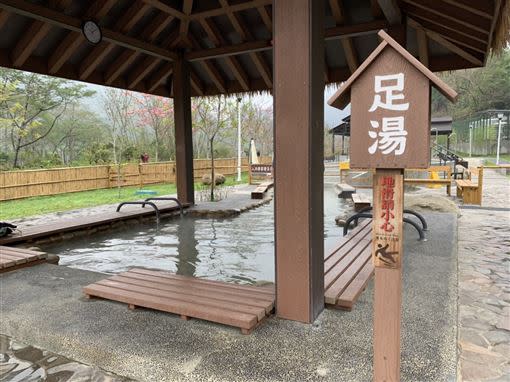 寶來溫泉公園除了泡湯外還能賞櫻。（圖／記者林昱孜攝影）