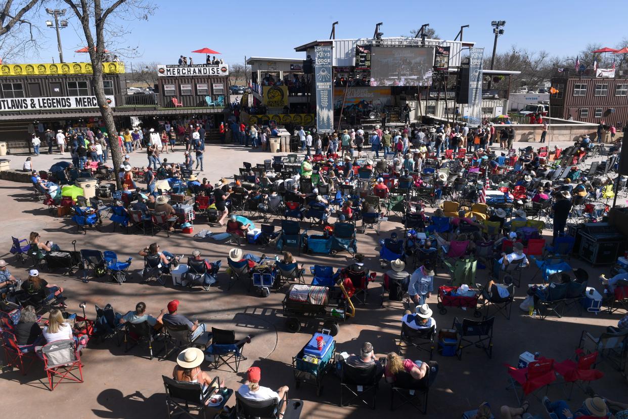 A view of the Back Porch of Texas from the new "sun deck" that recently was added. Friday's crowd built as the day turned into evening, when Kentucky Headhunters, Brent Cobb and the duo of Sammy Kershaw and Aaron Tippin took the stage. The 11th Outlaws & Legends Music Festival continued Saturday with music from 11 a.m. to 11 p.m.