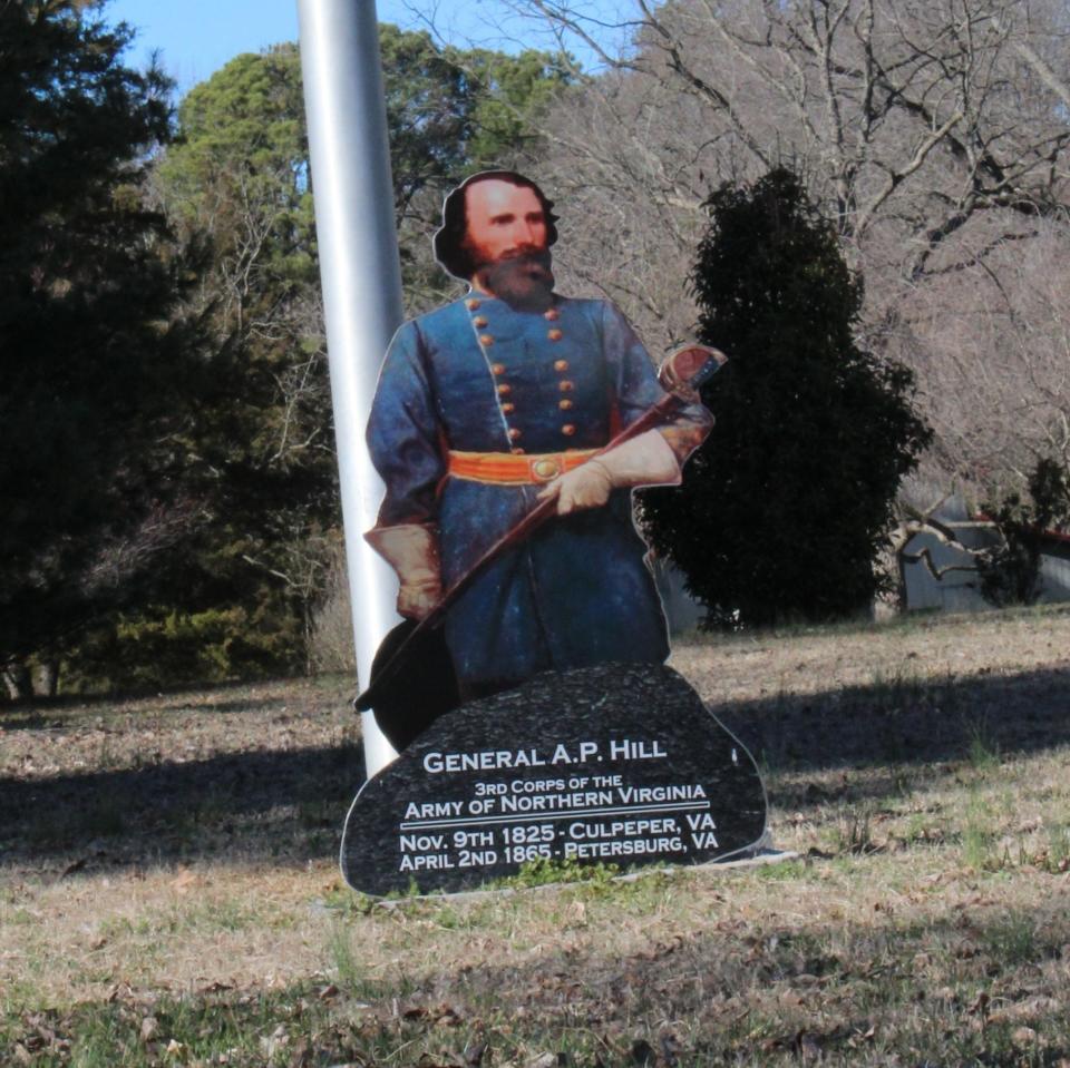 A cutout of Confederate General A.P. Hill in Petersburg, Virginia.
