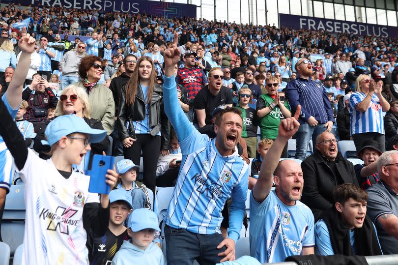 Coventry City fans pictured during the match against Queens Park Rangers