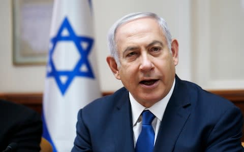 Benjamin Netanyahu believes UNRWA sets back the peace process - Credit: Ronen Zvulun/Pool via AP