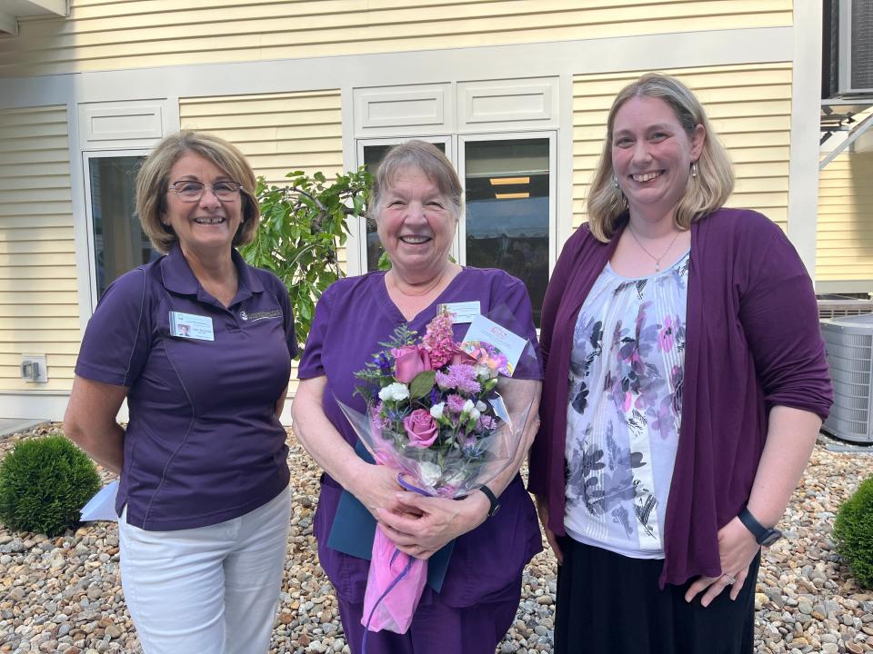 From left to right are Julie Reynolds, RN, MS, President/CEO, Kathryn Howard, LNA, and Stacey Genest, RN, MSN, Home Care Team Manager.
