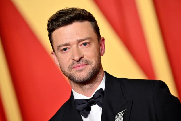 Justin Timberlake attends the 2024 Vanity Fair Oscar Party Hosted By Radhika Jones at Wallis Annenberg Center for the Performing Arts on March 10, 2024 in Beverly Hills, California. - Credit: Lionel Hahn/Getty Images