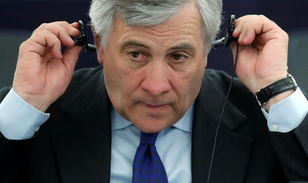 European Parliament's presidential candidate Antonio Tajani attends the election of the new President of the European Parliament in Strasbourg, France, January 17, 2017. REUTERS/Christian Hartmann