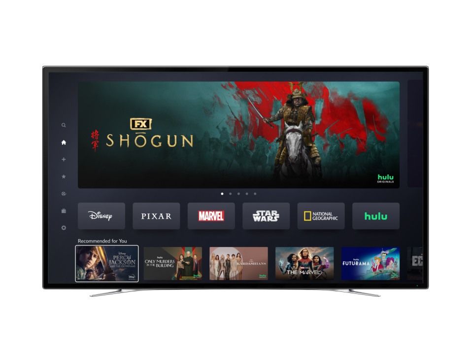 A new look at the Disney+ homepage with Hulu bundled in the same app.