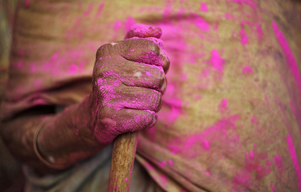 Widows celebrate Holi