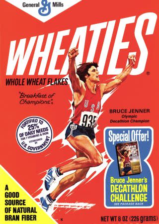 Caitlyn Jenner on the Wheaties box.