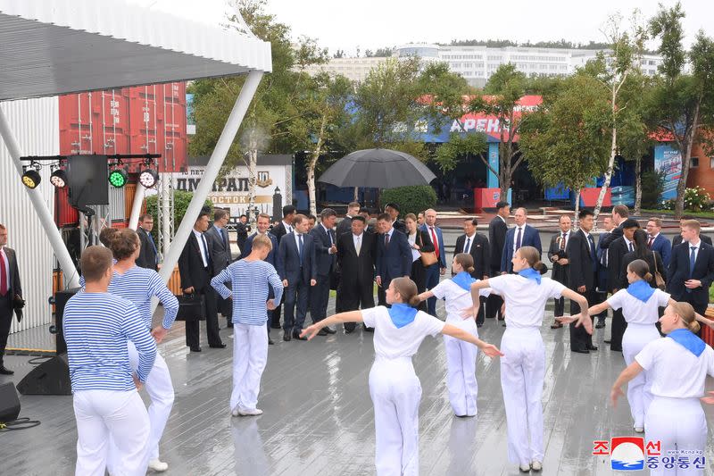 North Korean leader Kim Jong Un visits Far East Federal University, Coastal River Aquarium, and Arnik Biological Feed Synthesis Plant