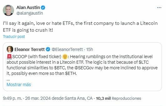 Los rumores de un ETF de Litecoin impulsan su valor