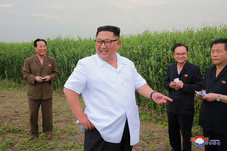 FILE PHOTO: North Korea leader Kim Jong Un visits Sindo County, North Phyongan Province in this undated photo released by North Korea's Korean Central News Agency (KCNA) June 30, 2018. KCNA/via Reuters