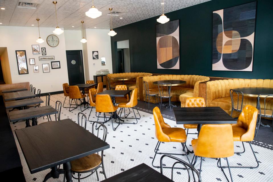 A seating area at The Public Bistro can be seen in the Cooper-Young neighborhood in Memphis, Tenn., on Thursday, October 12, 2023.