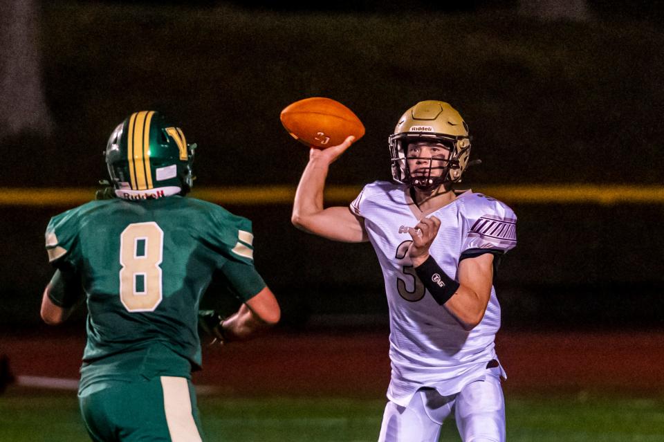 Old Colony's Matt McGuiggan threw for nearly 800 yards his senior year. 
(Photo: Ryan Feeney/Standard-Times File)